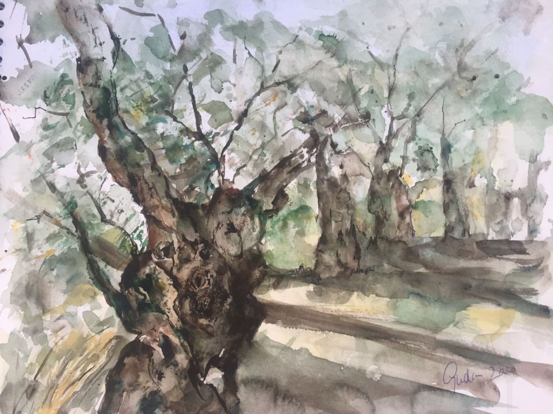 Baum im Aquarellstil